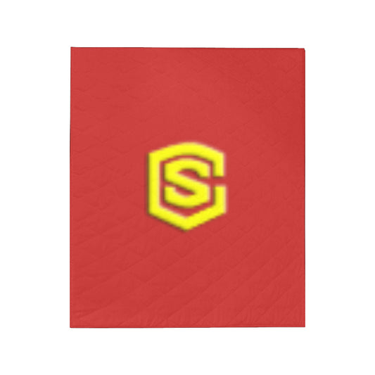 Red Custom Quilt Yellow Logo Custom Quilt 50" x 60"