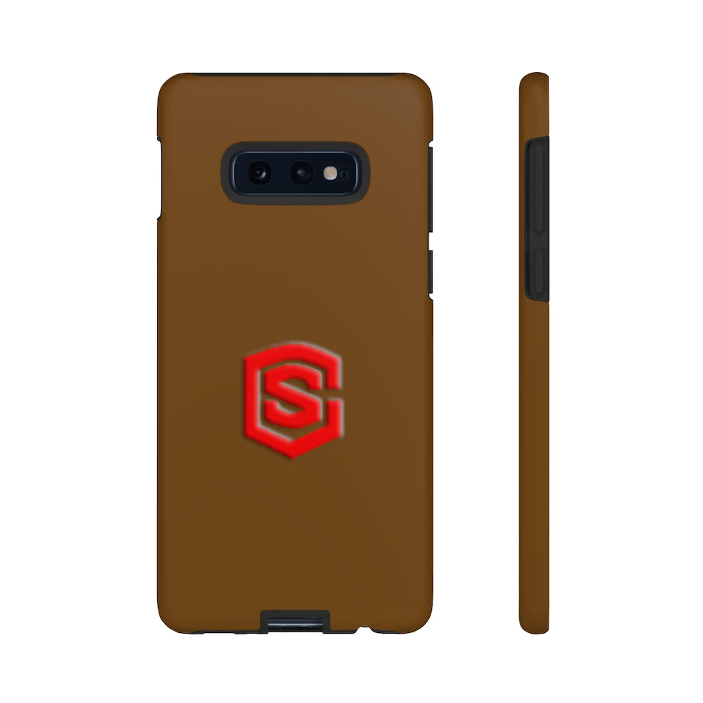 Brown Tough Cases Red Logo