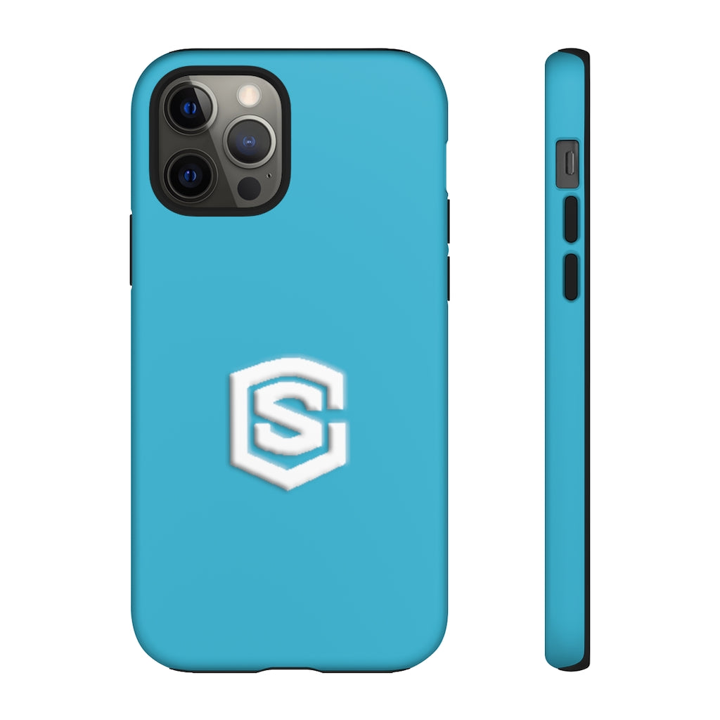 Blue Tough Cases White Logo