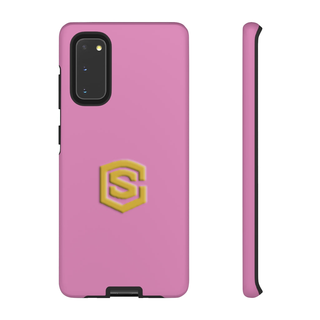 Pink Tough Cases Gold Logo