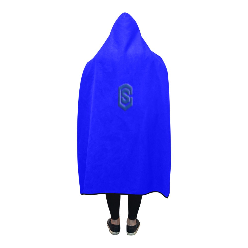 BLUE Hooded Blanket WHITH BLUE  LOGO Hooded Blanket 80"x56"