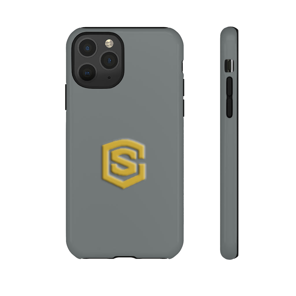 Grey Tough Cases Gold Logo