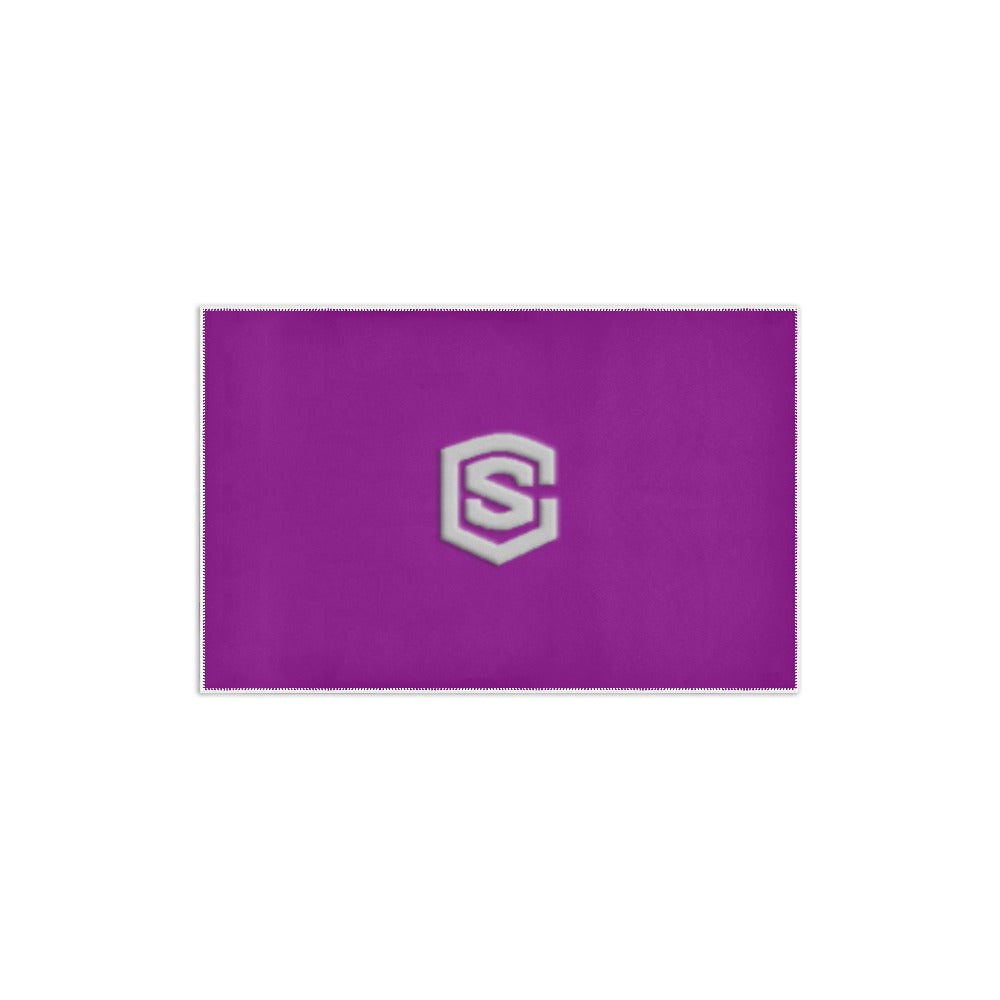 Purple Area Rug 2.6' x 1.7' with Silver Logo Area Rug 2.6' x 1.7'