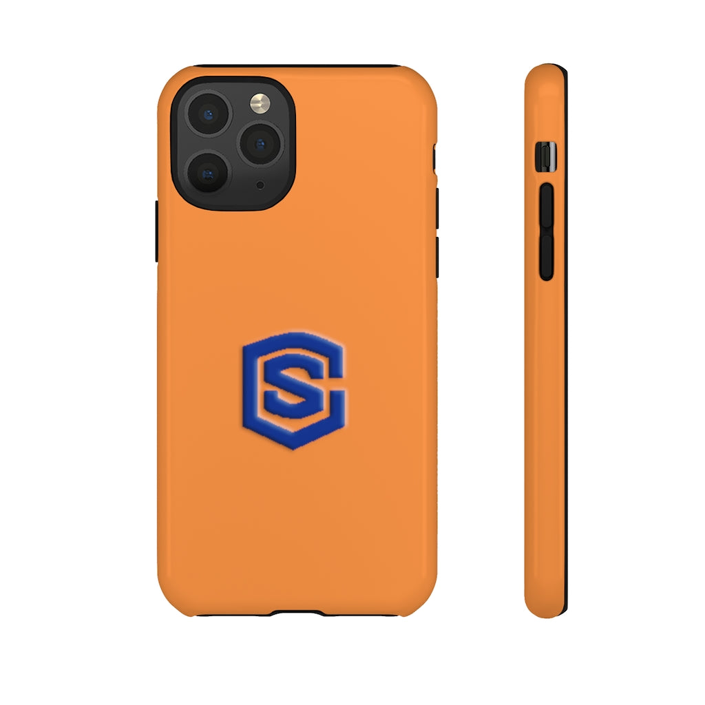 Orange Tough Cases Blue Logo