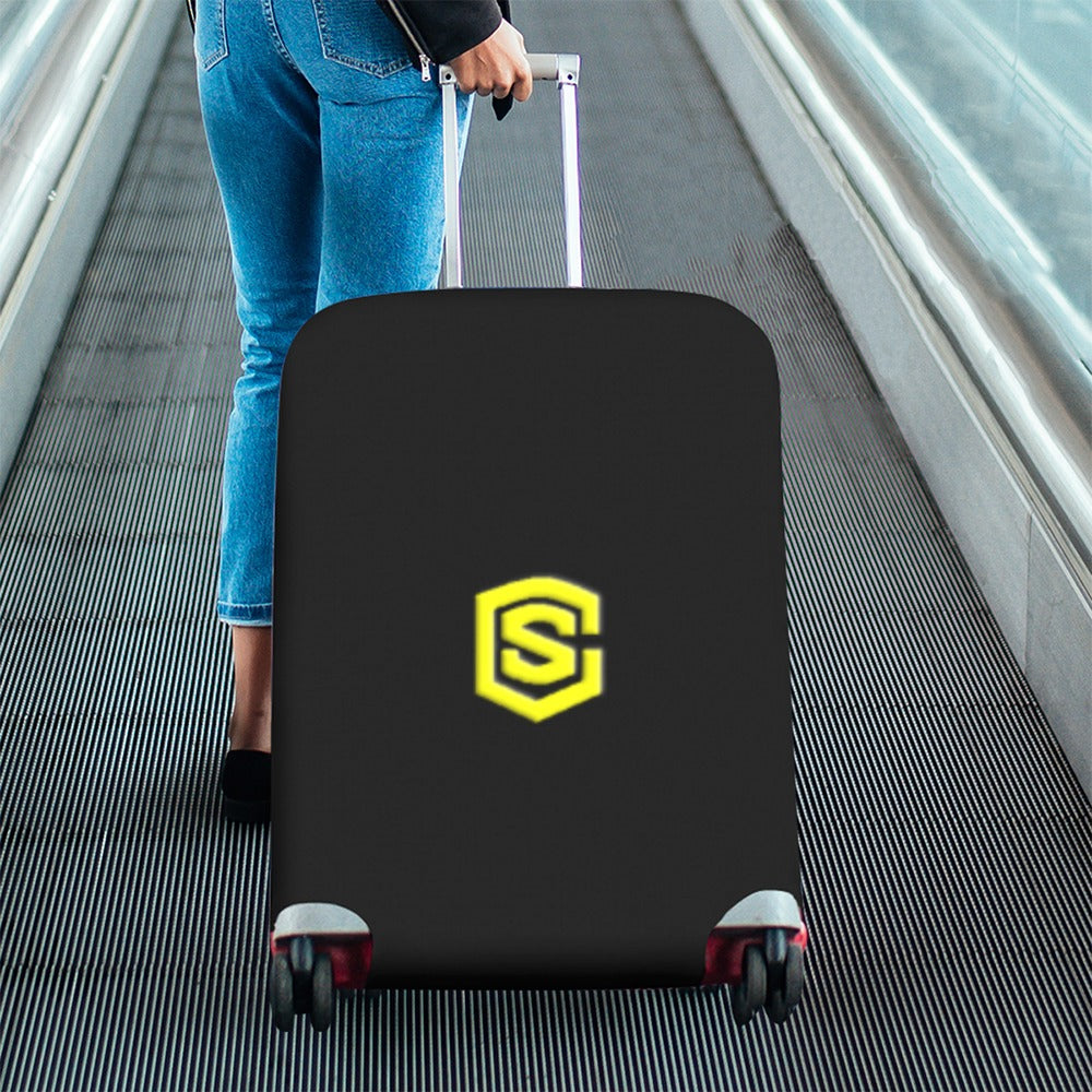BLACK LUGGAGE COVER WITH YELLOW LOGO Luggage Cover (Large Size) (26"-28")