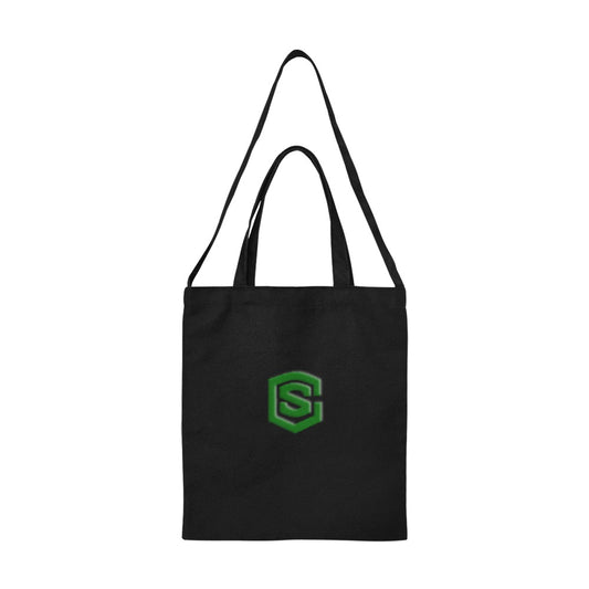 Black All Over Print Canvas Tote Bag With Green Logo All Over Print Canvas Tote Bag(Model1698)(Medium)