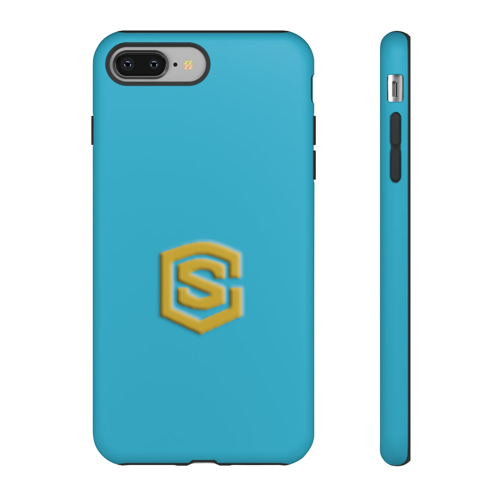 Blue Tough Cases Gold Logo