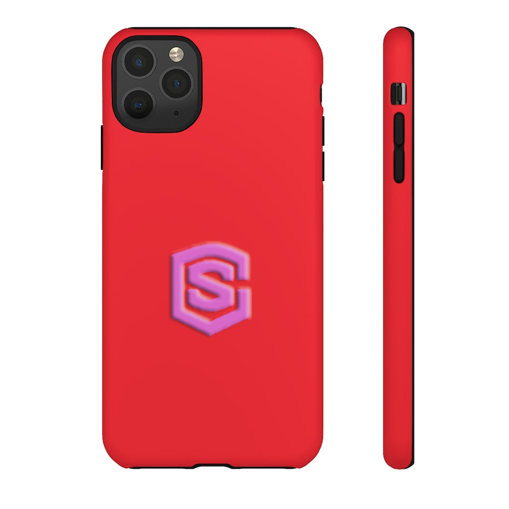 Red Tough Cases Pink Logo