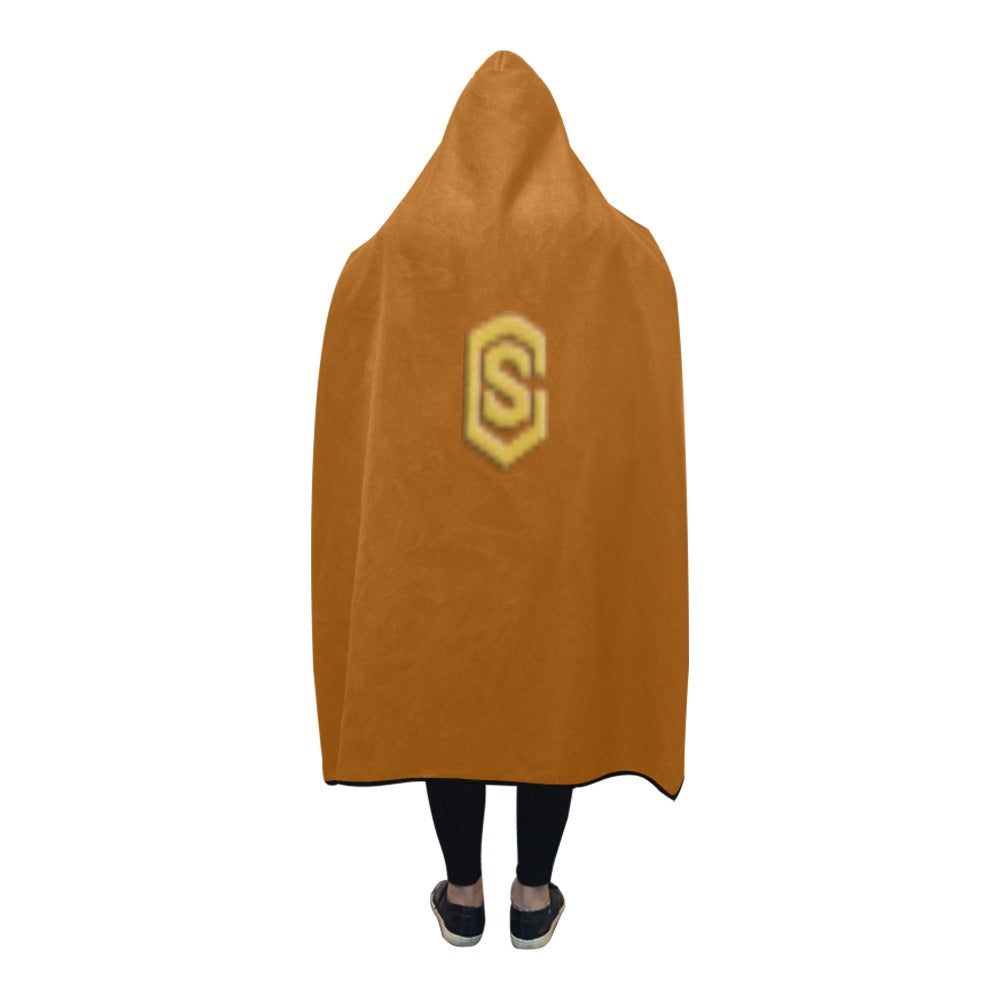 Brown Hooded Blanket 80"x56" with Gold Logo Hooded Blanket 80"x56"