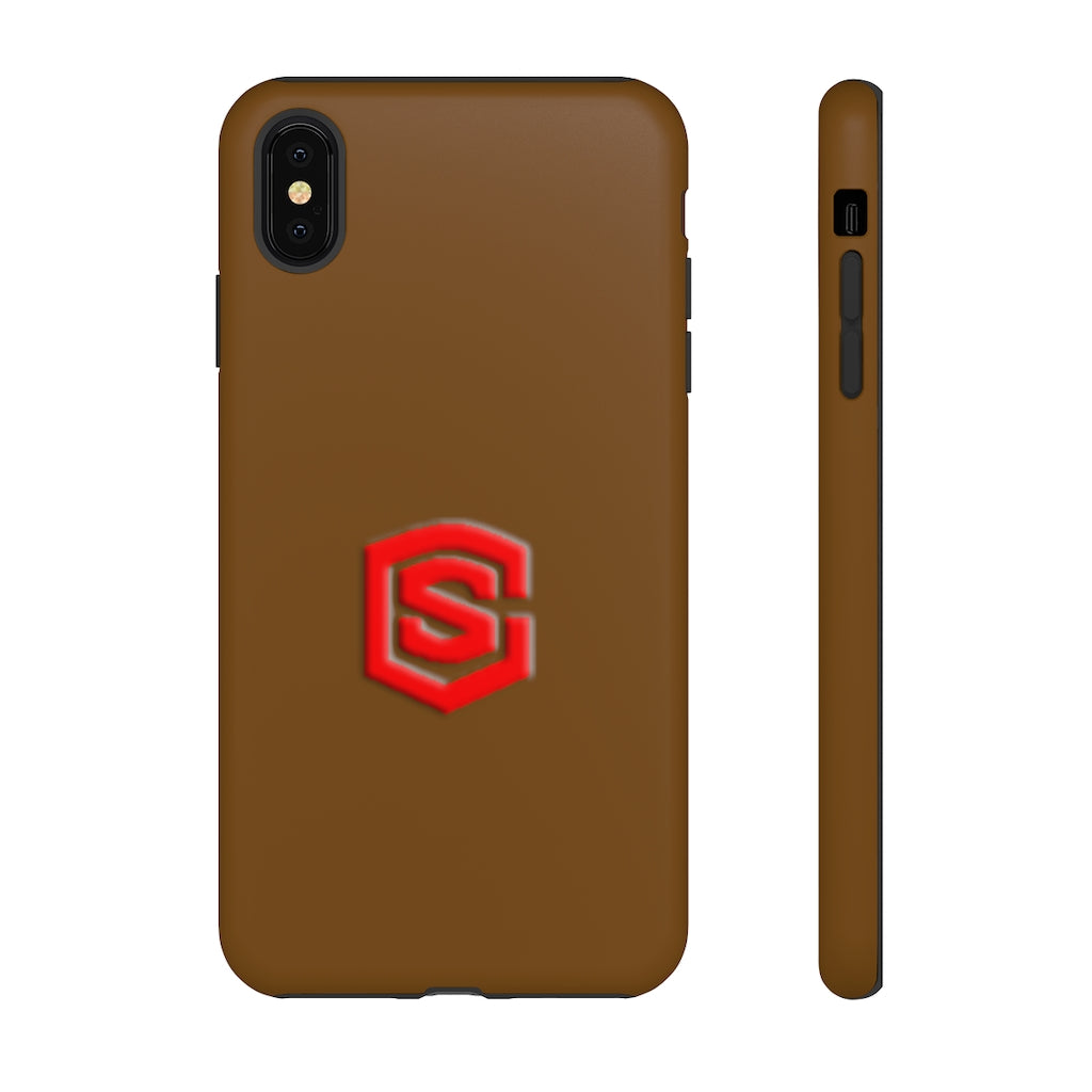 Brown Tough Cases Red Logo