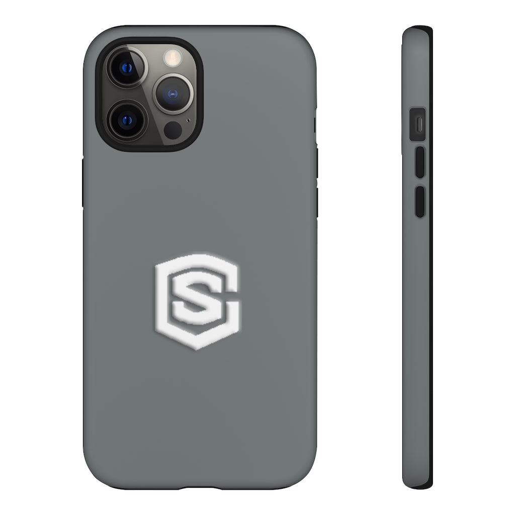 Grey Tough Cases White Logo