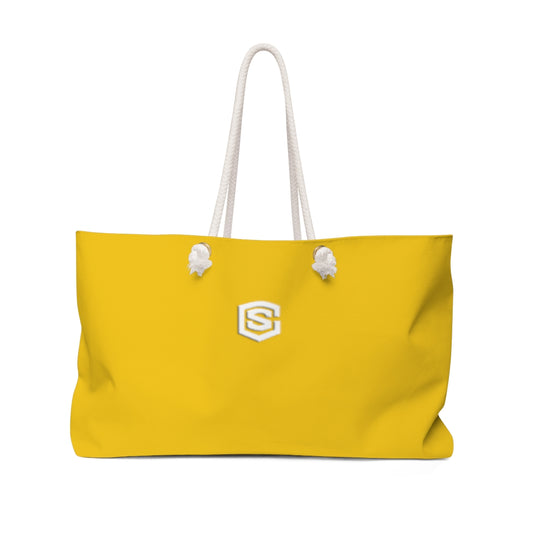 Yellow Weekender Bag White Logo