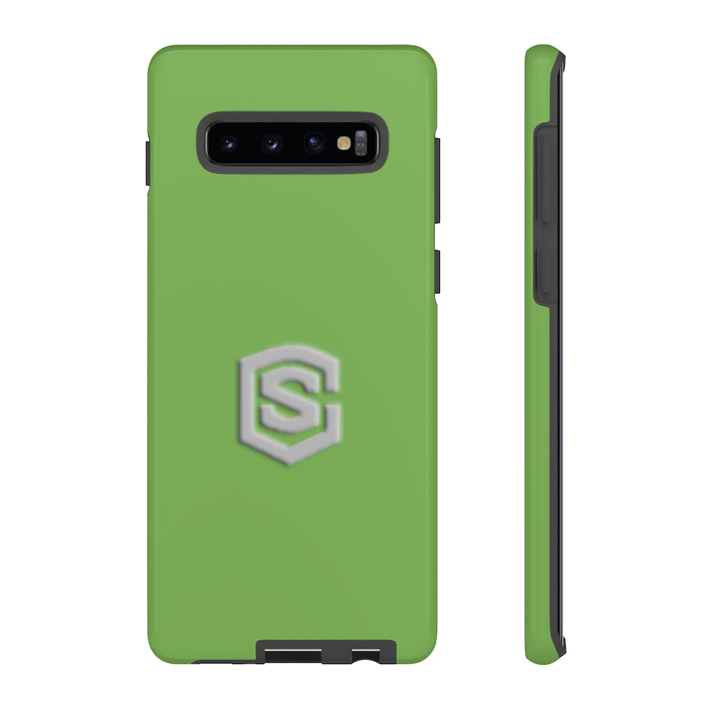 Green Tough Cases Silver Logo
