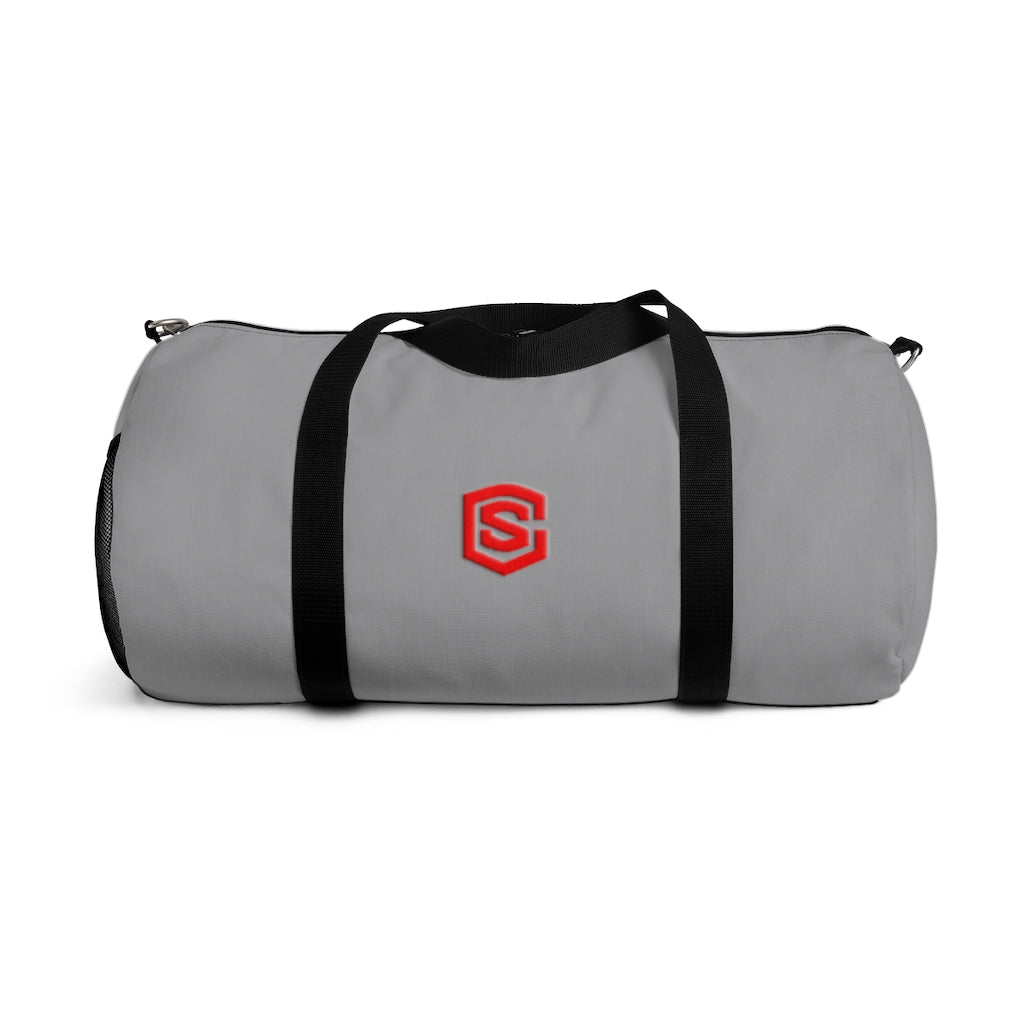 Grey Duffel Bag Red Logo