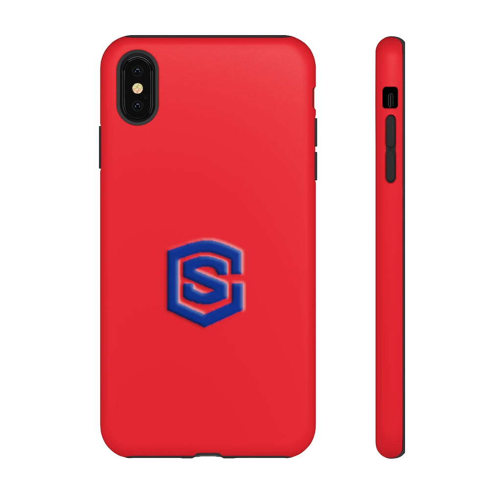 Red Tough Cases Blue Logo