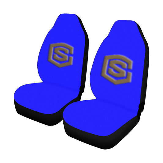 Blue Car Seat Covers Brown Logo Car Seat Covers (Set of 2)