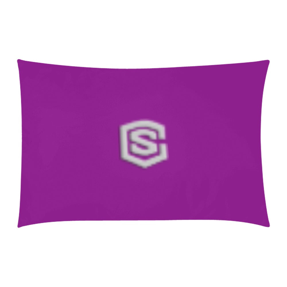 Purple 3-Piece Bedding Set (1 Duvet Cover 86"x70"; 2 Pillowcases 20"x30")(One Side) wtih Silver Logo 3-Piece Bedding Set (1 Duvet Cover 86"x70"; 2 Pillowcases 20"x30")(One Side)