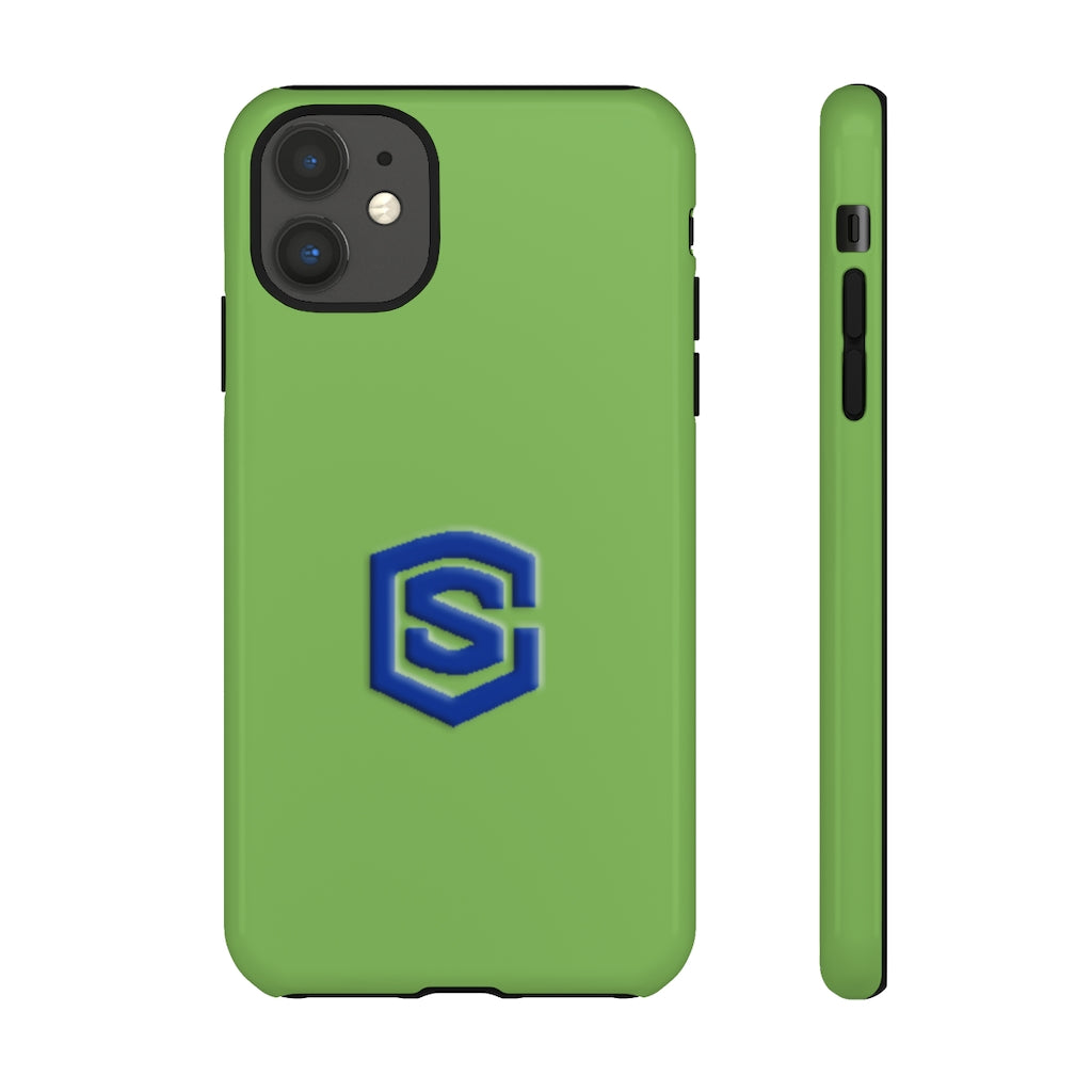 Green Tough Cases Blue Logo