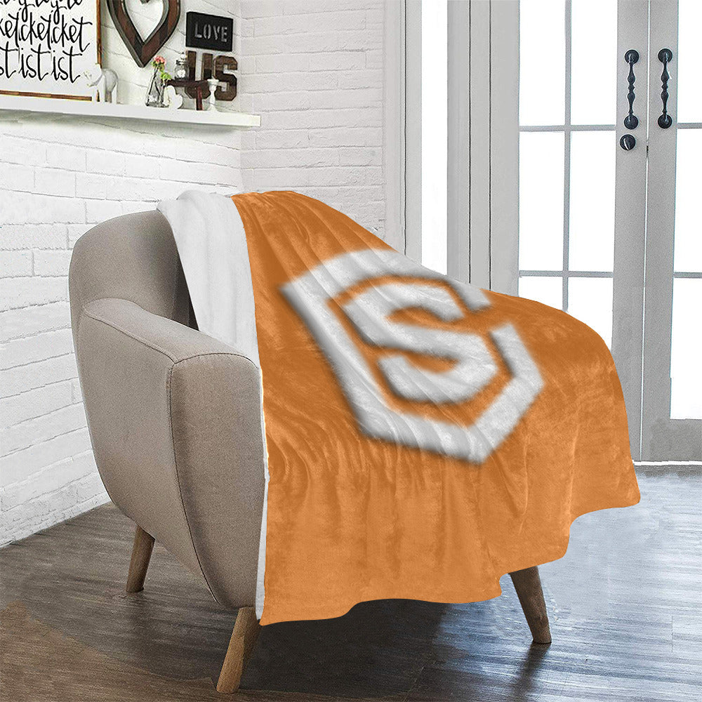 Orange Ultra-Soft Micro Fleece Blanket White Logo Ultra-Soft Micro Fleece Blanket 30"x40"
