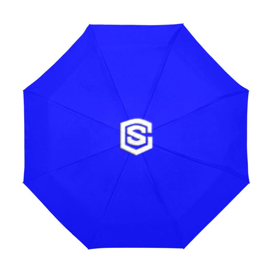 Blue Anti-UV Automatic Umbrella With White Logo Anti-UV Automatic Umbrella(Outside Printing)(Model U09)