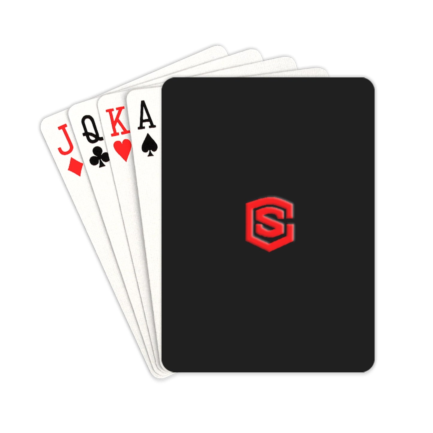 BLACK PLAYING CARD RED LOGO Custom Funny Card 2.5"x3.5"