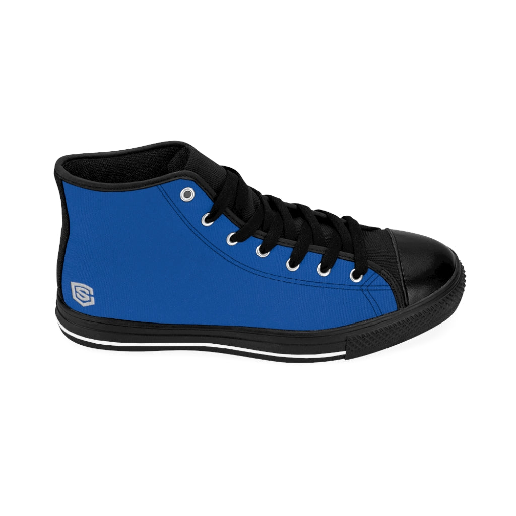 blue Women's High-top Sneakers Silver logo