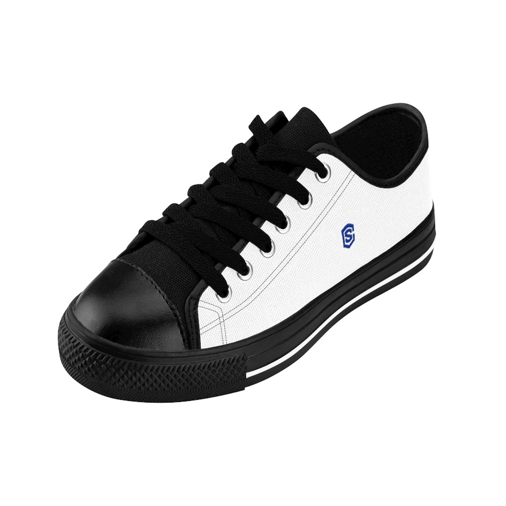 white Men's Sneakers - blue logo