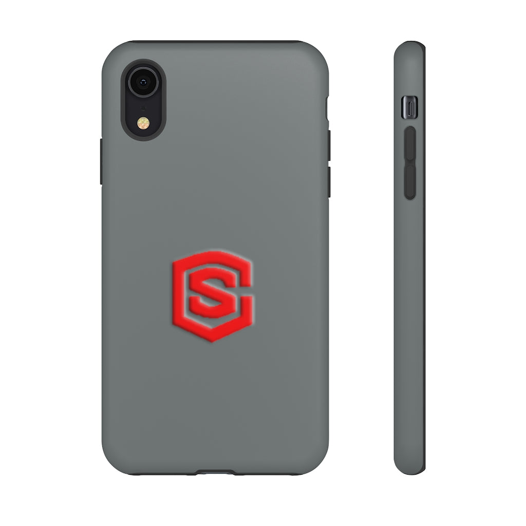 Grey Tough Cases Red Logo
