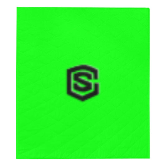 Green Quilt with Black Logo Custom Quilt  70" x 80"