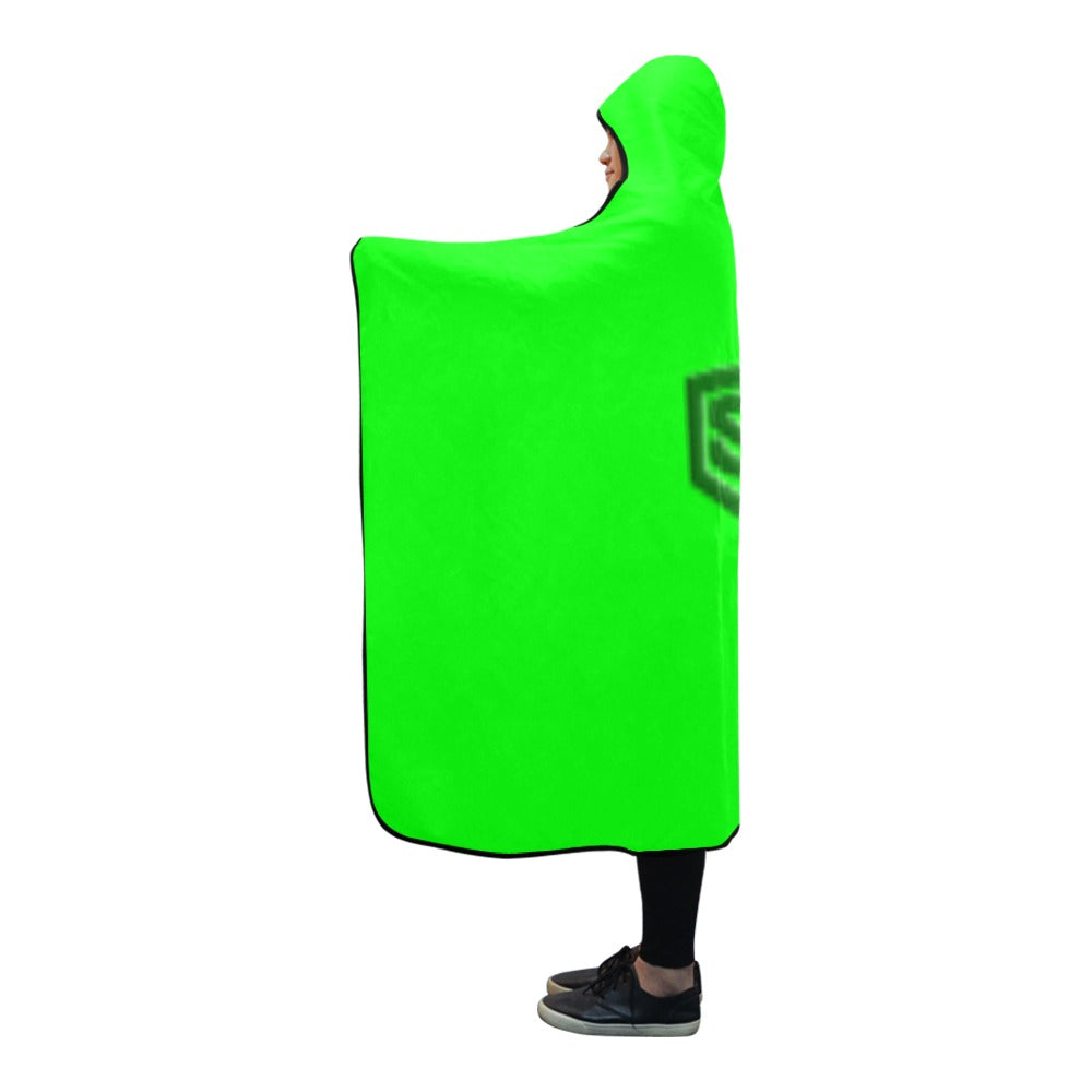 Green Hooded Blanket 80"x56" with Green Logo Hooded Blanket 80"x56"