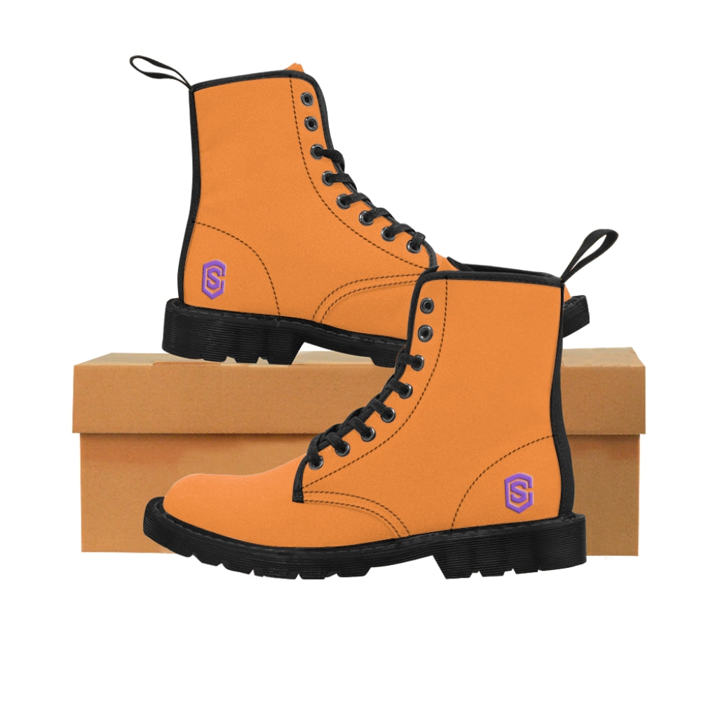 Orange Men's Canvas Boots Violet Logo