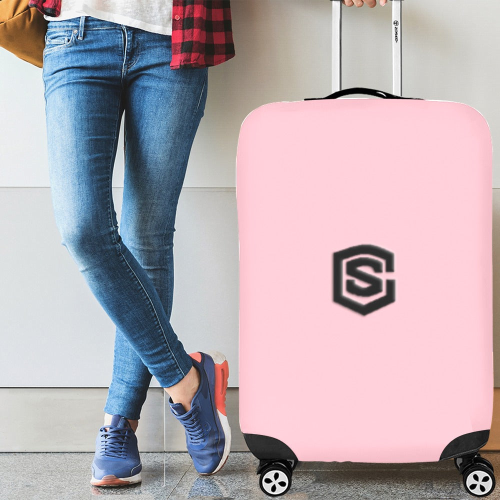 PINK LUGGAGE COVER WITH  BLACK LOGO Luggage Cover (Large Size) (26"-28")