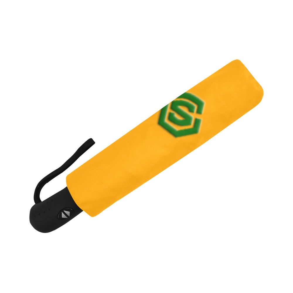Orange Anti-UV Automatic Umbrella With Green Logo Anti-UV Automatic Umbrella(Outside Printing)(Model U09)