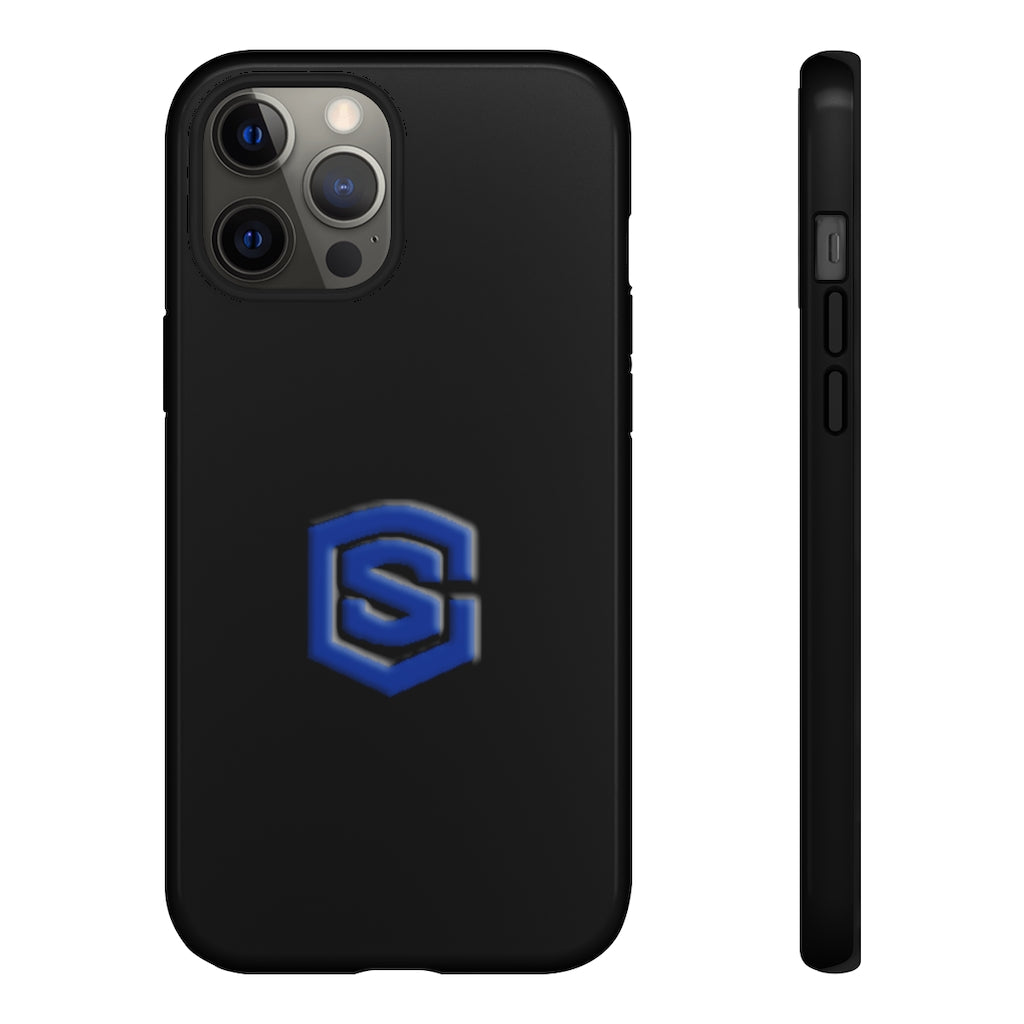 Black Tough Cases Blue Logo