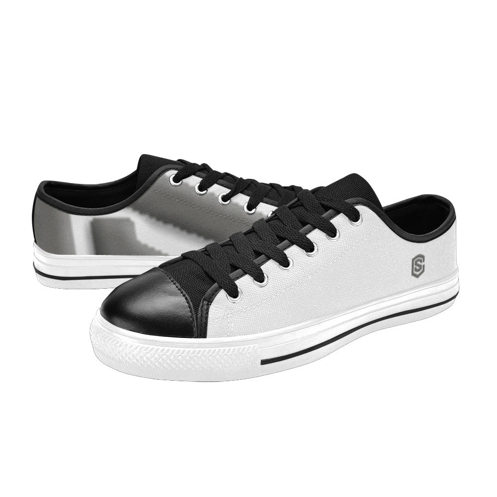 Silver logo Men's Classic Canvas Shoes (Model 018)
