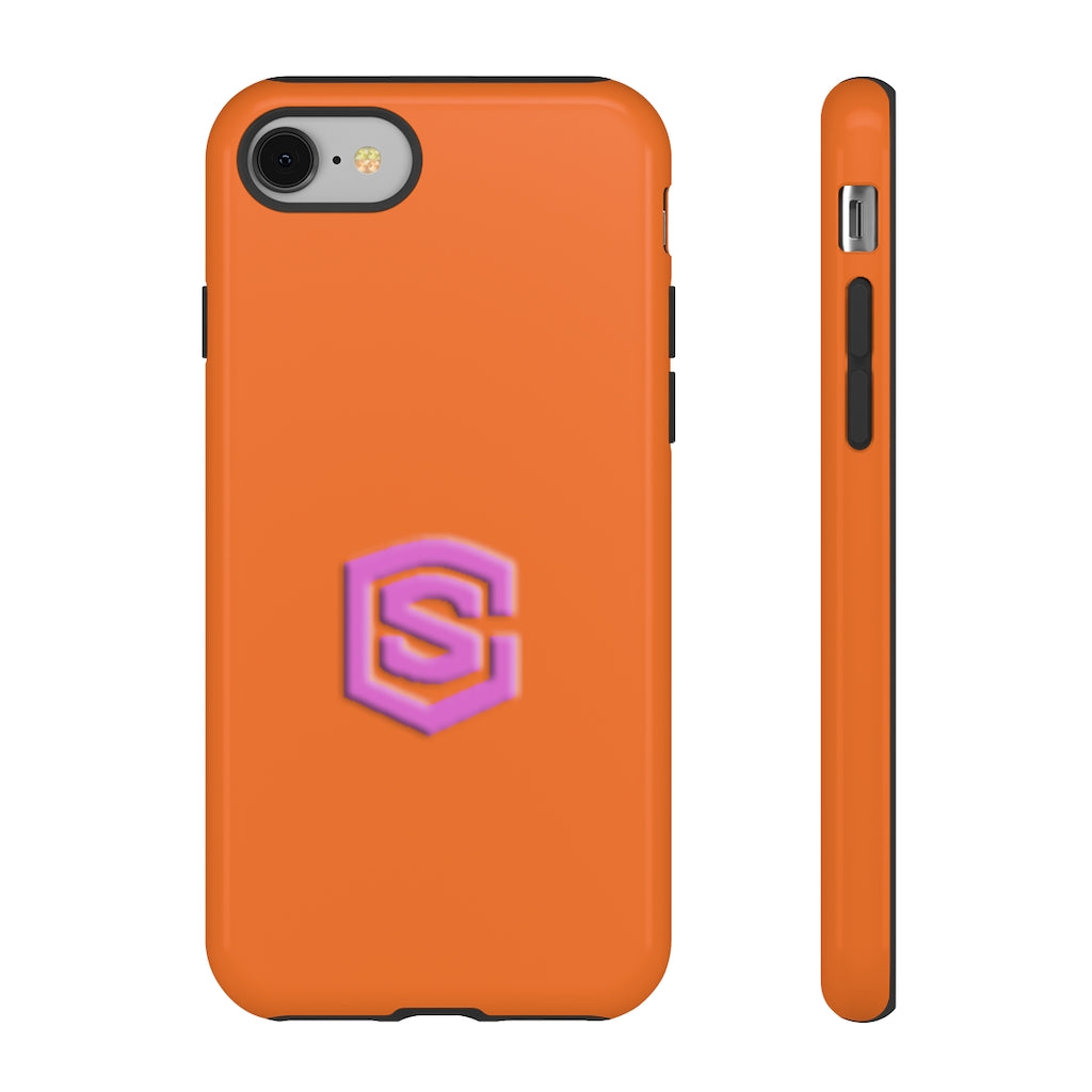 Orange Tough Cases Pink Logo