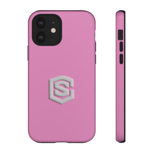 Pink Tough Cases Silver Logo