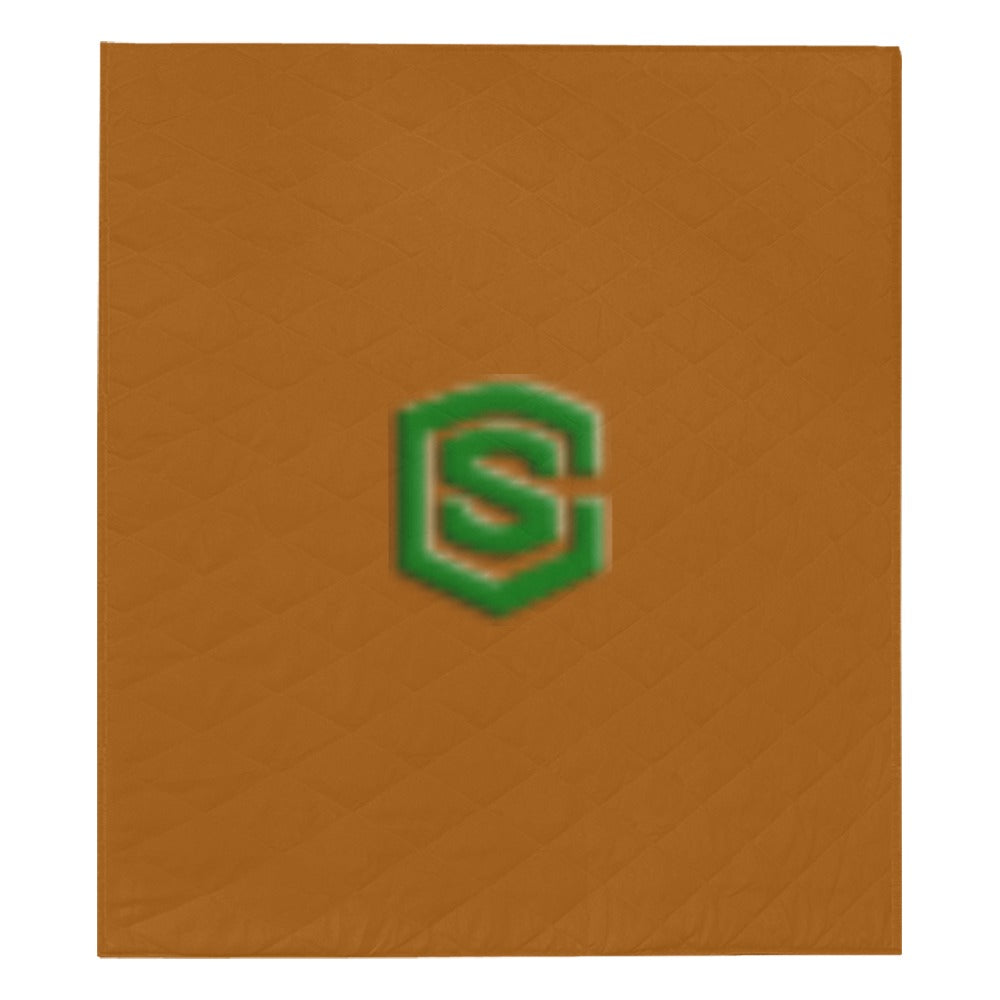 Brown Quilt with Green Logo Custom Quilt  70" x 80"