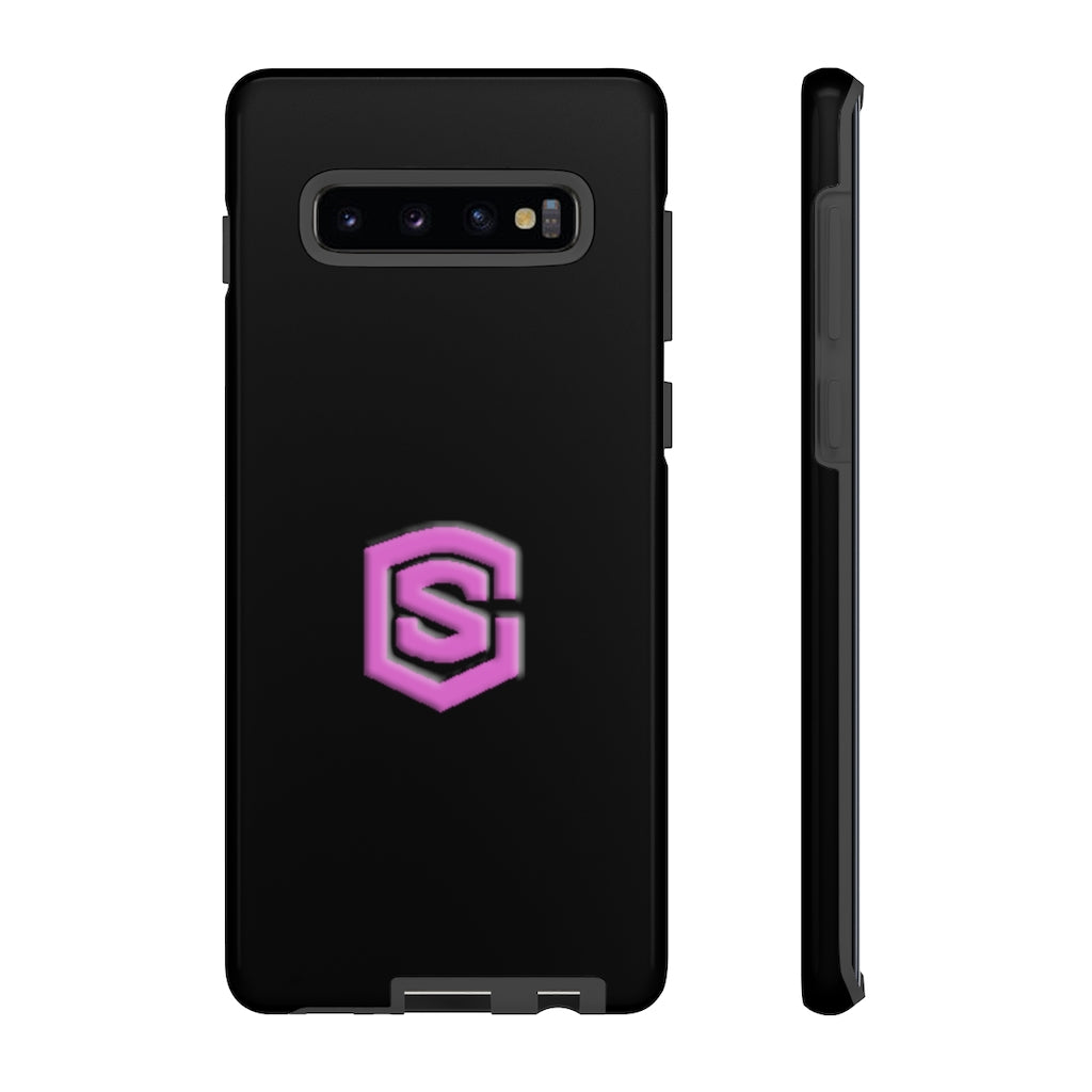 Black Tough Cases Pink Logo