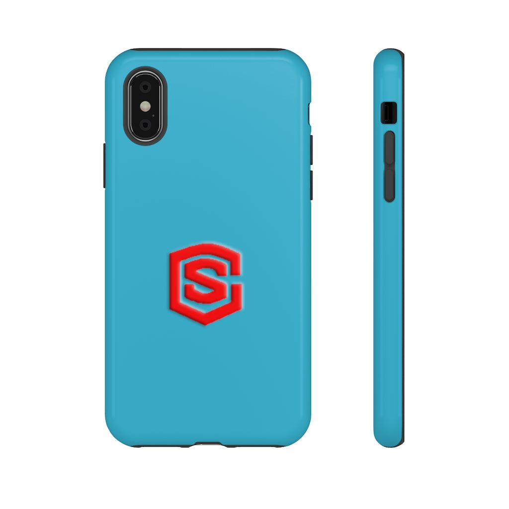 Blue Tough Cases Red Logo
