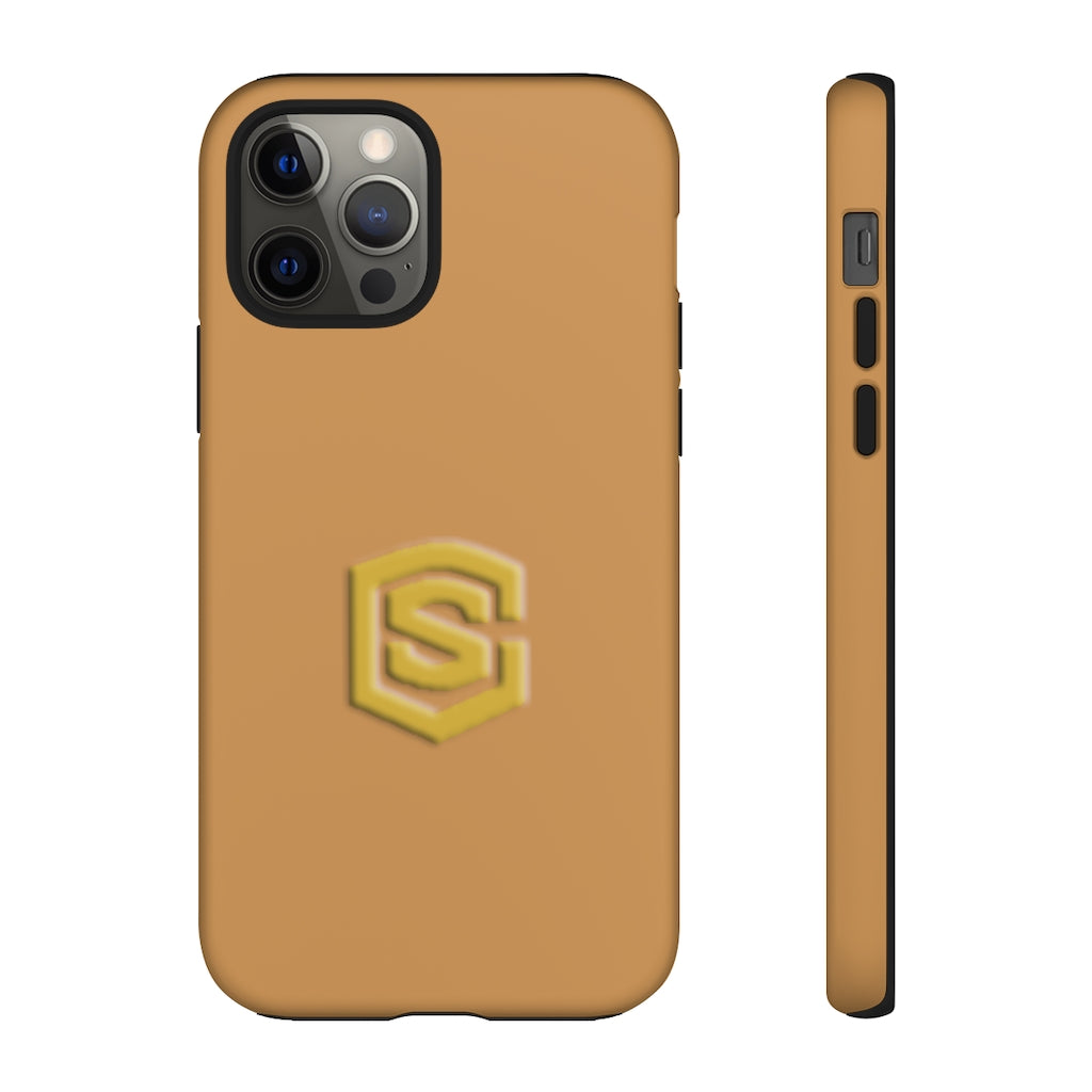 Light Brown Tough Cases Gold Logo