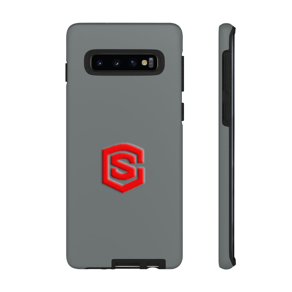 Grey Tough Cases Red Logo