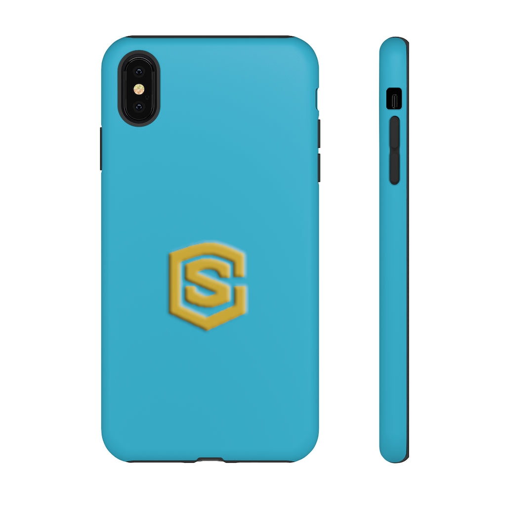 Blue Tough Cases Gold Logo