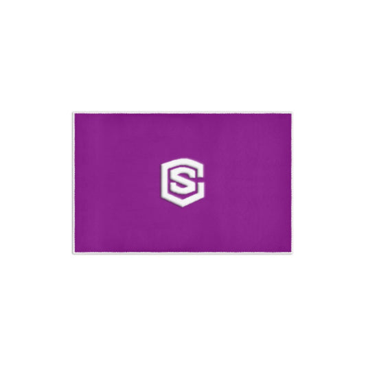 Purple Area Rug 2.6' x 1.7' with White Logo Area Rug 2.6' x 1.7'