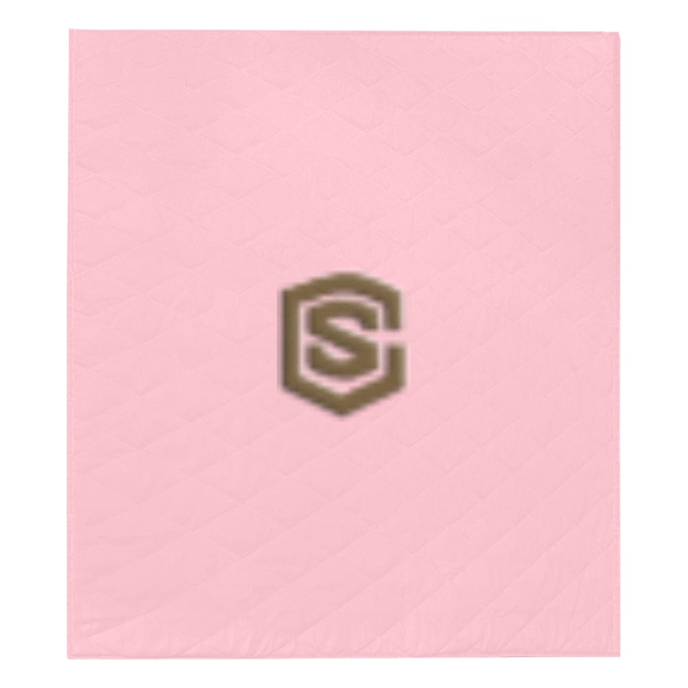 Pink Custom Quilt with Brown Logo Custom Quilt  70" x 80"