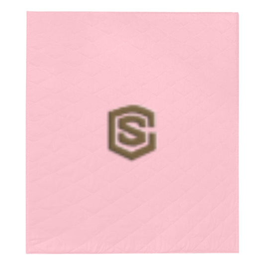 Pink Custom Quilt with Brown Logo Custom Quilt  70" x 80"