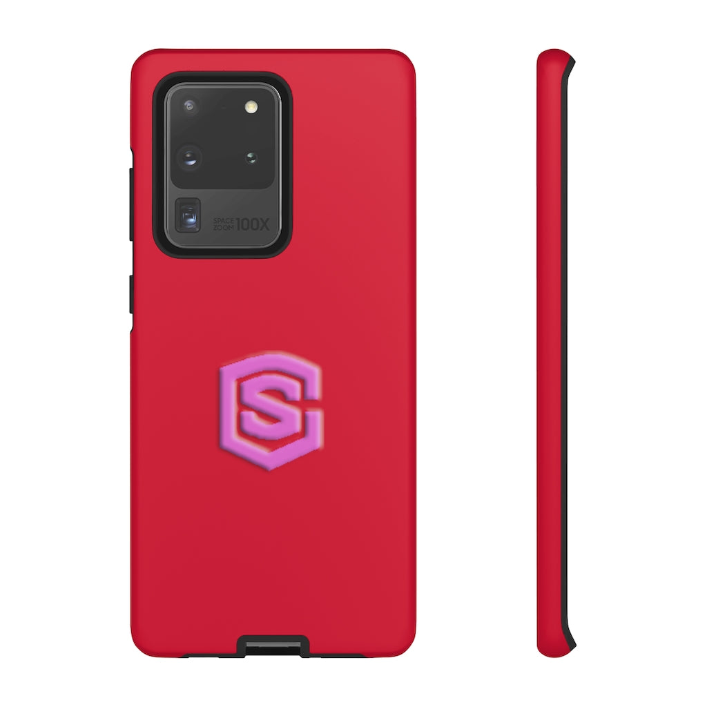 Red Tough Cases Pink Logo