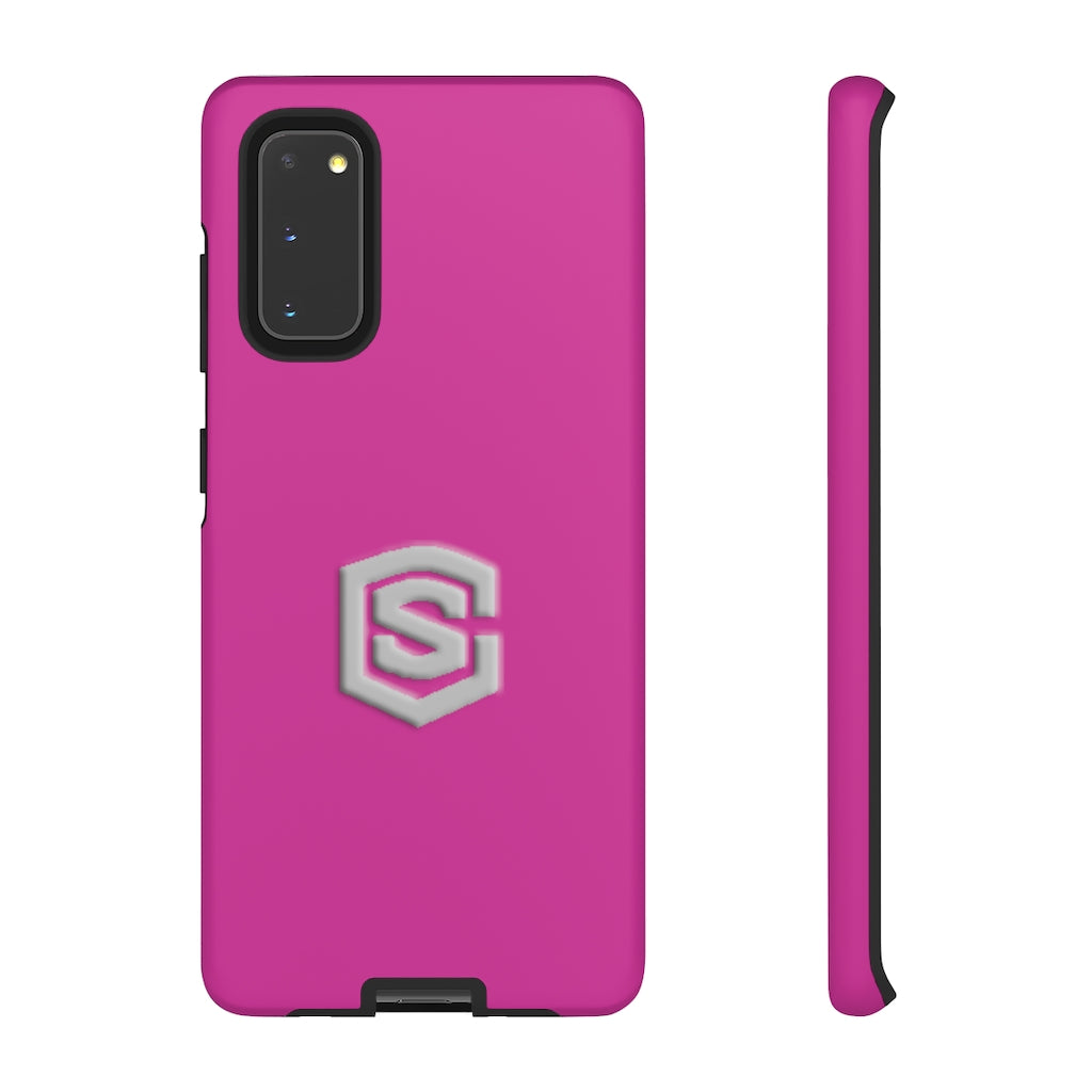 Pink Tough Cases Silver Logo