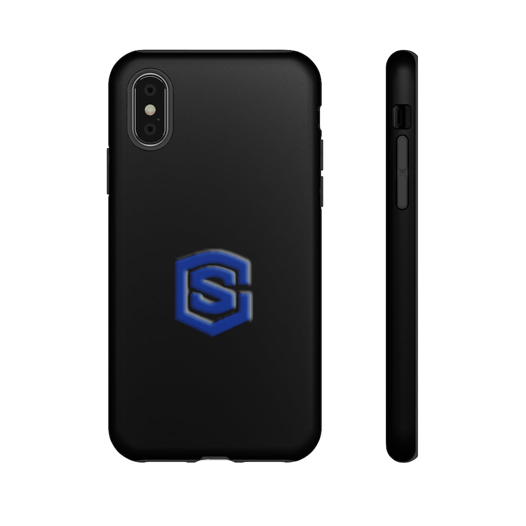 Black Tough Cases Blue Logo