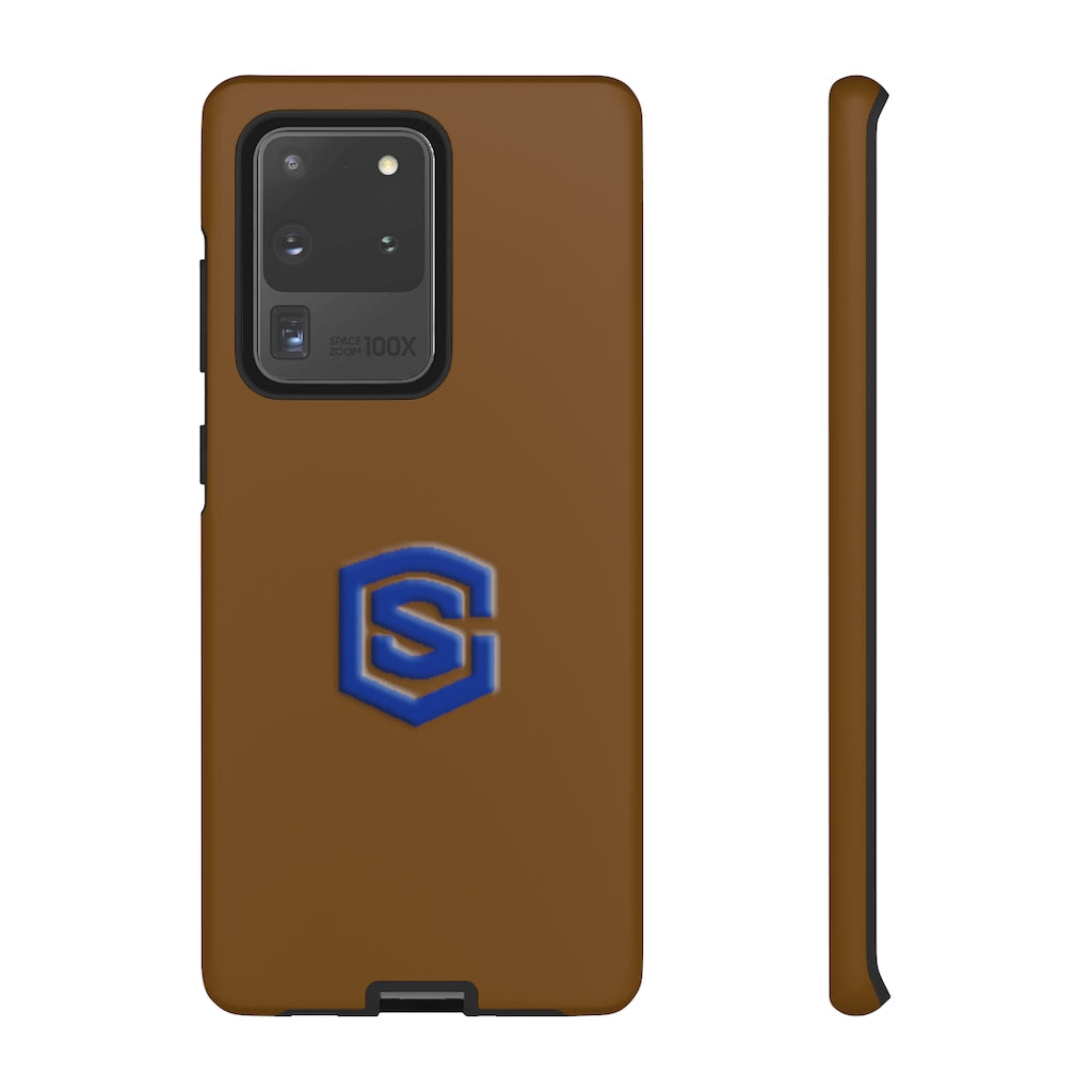 Brown Tough Cases Blue Logo